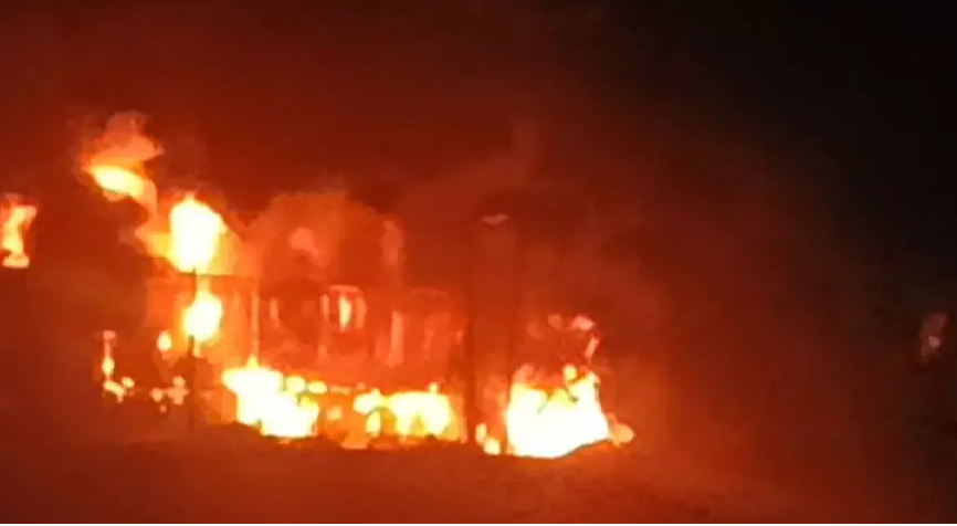 Fire in plastic factory